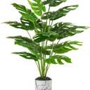Der Rose 28" Fake Plants Tall Artificial Monstera Faux Plants in Pot for Home Farmhouse Bedroom Living Room Decor Indoor