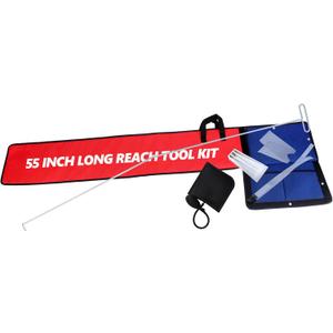 55 Inch Long Reach Tool - Car Tools with J-Hook,Air Wedge Pump,Non-Marring Wedge and Carry Bag,One Piece Design