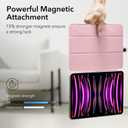 ESR for iPad Pro 12.9 6th/5th/4th Gen, iPad Air 13 Inch Case M3/M2 (2025/2024), Powerful Magnetic Attachment, Slim Trifold Stand Case, Supports Pencil Pro & Pencil (USB-C), Rebound Series, Pink