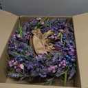 Lavender Wreaths for Front Door 18 Inch Spring Summer Wreath with Lavender,Berries, Butterflies,for Year-Round Use Indoors and Outdoors as Wall, Door, Window, Party and Wedding Decorations