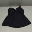 Aqua Eve Women's Underwire Tankini Swimsuit - Twist V Neck Flowy Bathing Suit Top Only, No Bottom (Medium, Black)