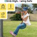 DECORLIFE Tree Swing for Kids, Adjustable Rope Swing Disc Swing for Outside with Platform Carabiners and Strap Outdoor, Playground Accessories, Green