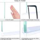 Uxcell Shower Door Side Seal, U-Type Shower Door Sweep for 7/16" Glass 130" Long Silicone Frameless Glass Door Seal Strip, Stop Shower Leaks, Clear