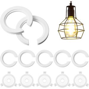 White Lamp Shade Adapter Ring, 5PCS E27 Plastic Lampshade Reducing Ring, Lampshade Reducer Lampe Rings Adapters Lampe Accessories White Lampshades Rings Converter Replacement Washer Adapter