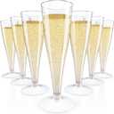 JOLLY CHEF 100 Pack Plastic Champagne Flutes Disposable 4.5 oz Clear Plastic Champagne Glasses Suitable for Wedding, Thanksgiving Day, Christmas