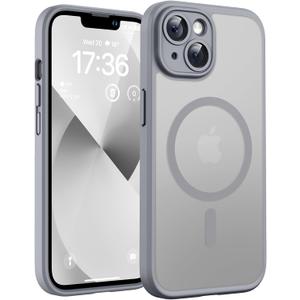 TOCOL for iPhone 13 Case, Full Camera Protection, Compatible with Magsafe, Drop Protection, Translucent Magnetic Matte Phone Case for iPhone 13 6.1 inch (Titan Gray)