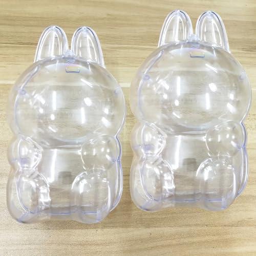 2 Pack Protective Case for 17cm Doll, Crystal Figure Clear Hard Display Protector Cover Acrylic Box Organizer Accessories for Sitting Series