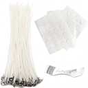 EricX Light 8 inch Candle Wick with Candle Wick Stickers and Candle Wick Centering Device,60 pcs for Candle Making