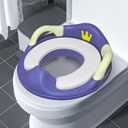 Toddlers Toilet Seat,Potty Training Toilet Seat for Boys and Girls Kids Toddler Potty Seat for Toilet, Potty Seat Cover for Baby with Detachable Soft Cushion, Non-Slip Sturdy Handle (Blue)