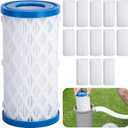Universal Type A/C/III Pool Filter Cartridge, 14 Pack Reusable Pool and Spa Filter Paper Replacement, Pools Pump Cartridge Filtration Kit for Above Ground Pools Filtration Keep Water Clean