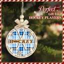 2 x Hockey Christmas Ornament  Holiday Ice Hockey Ornaments Hanging Tree, Wooden & Acrylic Stick on The Rink Decoration - Winter Sport Gifts for Boys, Men, Players, Coaches & Fans