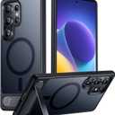 2 x Temdan Magnetic for Samsung Galaxy S25 Ultra Case, [Innovate Stand][Military Grade Drop Protection][Non Slip][Translucent Matte] Shockproof Phone Case for Galaxy S25 Ultra 6.9" 2025 -Black