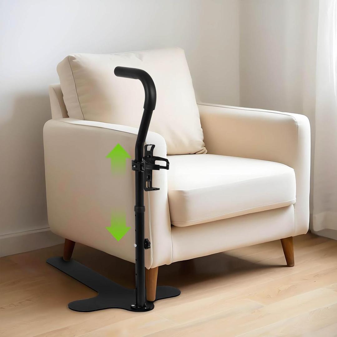 Couch Stand Assist with Cup Holder, 6 Adjustable Heights Chair Lift Assist, 15.7 x 24.8 x 24.4 inches