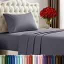 Utopia Bedding Twin Sheet Set  3 Piece Bed Sheets for Twin Size Bed, Soft and Breathable Microfiber, Includes 1 Fitted Sheet, 1 Flat Sheet and 1 Pillowcase (Grey)