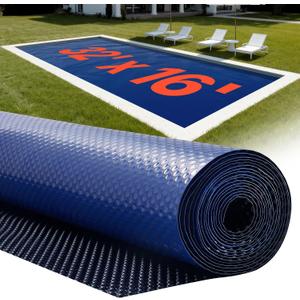 VEVOR Solar Pool Cover, 32 x 16 ft Pool Bubble Cover, 16 Mil Pools Solar Blanket with Dual Heat-Locking Air Layer for Pools, Daytime Heat Absorption, Nighttime Heat Retention, Blue & Silver, Cuttable