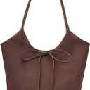 Vintage Suede Bow Tote Bag for Women Girls Slouchy Shoulder Bag Large Capacity Hobo Bag Satchel Purse Underarm Bag