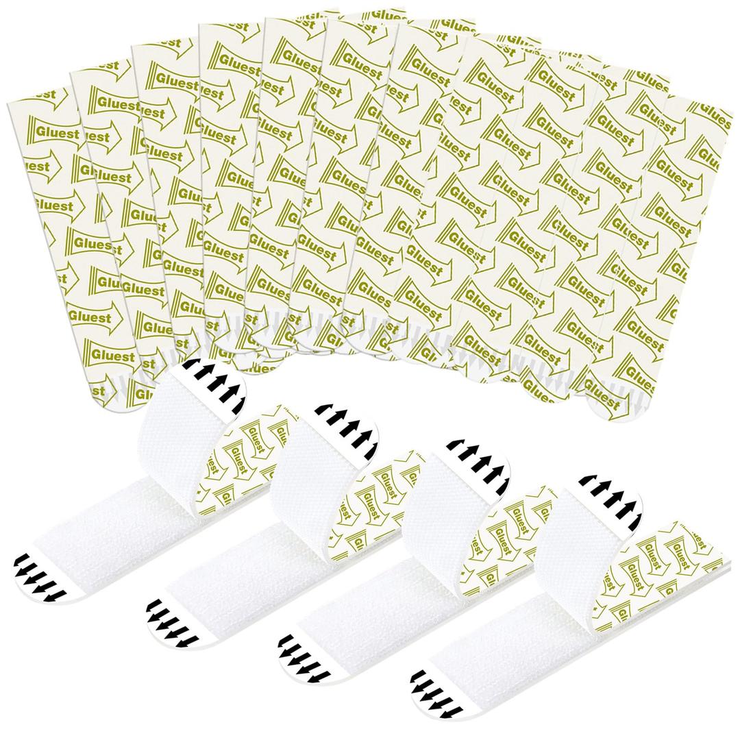 Gluest Heavy Duty Picture Hanging Strips, 32 Pairs (64 Strips) Damage Free Hook and Loop Strips, No Drill Double Sided Adhesive Mounting Tape for Painted Walls, Frames & Home DecorSize XL