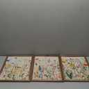 pechpell 3 Piece Wooden Floral Wall Art, 15.7x11.8 Inch Framed Flower Prints Pictures Wall Decor, Nursery Living Room Bedroom Rustic Farmhouse Decorations for Home