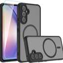 for Samsung Galaxy A54 5G Case,Magnetic with Screen Protector,Translucent Matte Shockproof Military Grade Dropproof Protective Case for Samsung Galaxy A54 5G,Black