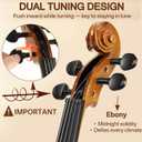 Kmise Teacher Approved 4/4 Full Size Violin Starter Kit for Adults Beginners Students, High Density Ebony Acoustic Violins, Fiddle Bundle with Case, Bow, Rosin, Strings, Shoulder Rest & Guide