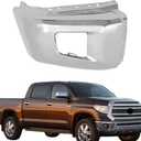 WFLNHB Chrome Passenger Side Front Bumper End Cap with Sensor Hole Replacement for 2014-2021 Toyota Tundra 521120C050 TO1005185 (Front Passenger Side, Chrome)