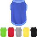 Elevate Your Dog's Fashion Quotient with Colorful and Breathable Sleeveless Cotton Shirts! Perfect Pet Apparel for Small to Medium Dogs Blue XS