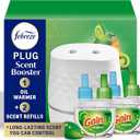 Febreze Plug Scent Booster Starter Kit – Air Freshener, Oil Diffuser, Continuous Scent Device, Includes 2 Gain Refills