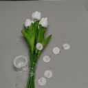 12 Pack 6 ft Artificial Tulips Hanging Flower Garland Decorations Spring Tulip from Ceiling Dangling Valentines Faux Floral Vine Strings with Hook for Wall Ceiling Wedding Party (White)