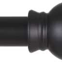 Thestoa Black Curtain Rods for Windows 66 to 120 inch, 5/8" Diameter Matte Black Small Curtain Rods for Bedroom, Living Room, Kitchen, Outdoor, Farmhouse