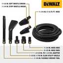 DEWALT 8-Piece Car Detailing Vacuum Hose Accessory Kit, Shop Vac Attachments for Efficient Cleaning, Compatible with Most Wet and Dry Shop Vacuum, DXVA13-0801