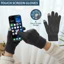 2 x Double Couple 3pcs Winter Women scarf and hat and Touch Screen Gloves Set for Women Knit Hat with Faux Fur Ball Scarves Glove (Dark Gray)