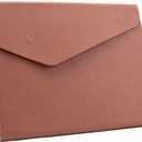 PU Leather A4 File Folder Document Holder Waterproof Portfolio Envelope Folder Case with Invisible Magnetic Closure Brown