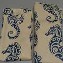 Navy Blue Yellow Grey Pillow Covers 18x18 Set of 2 Boho Carpet Pattern Decorative Throw Pillows Outdoor Pillowcase Vintage Floral Farmhouse Square Linen Cushion Case Decor for Sofa Couch Bed