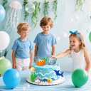Shark Cake Topper Under the Sea Cake Decorations Ocean Shark Birthday Party Decorations Octopus Crab Cake Toppers Beach Sea Animal Baby Shower Supplies