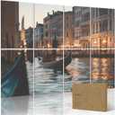 8-Pack Art Acoustic Panels 48x32 Inches Acoustic Wall Panels Northern Spring Venice Crossing Sound Absorbing Panels for Recording Studios, Offices, Home, Easy Installation