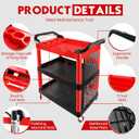 Auto Detailing Cart with Wheels, 3 Tier Car Detailing Cart with Hanging Boards & Hooks, Car Wash Organizer for Garage Workshop DIY Home