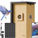 Birdfy Bird House with Camera Solar Powered with Iron Guard for Outside, AI Identify, 1080P HD & Night Vision for Bluebird Finch Swallow Wren Chickadee Nesting Watching, Auto Detect & Notify
