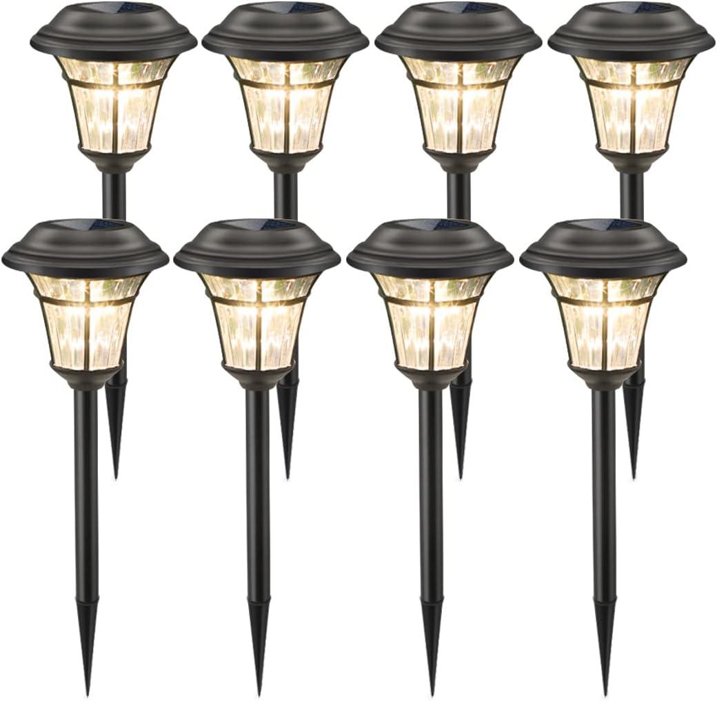 MAGGIFT 8 Pack Outdoor Solar Lights - Waterproof, Solar Pathway & Garden Lights for Yard & Patio, Solar Powered for Driveway