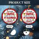 Funny Ornament 2025  Adult Humor Ornament, Dear Santa Sorry for All The F-Bombs 2025 was Crazy  Adult Humor Holiday Decoration, Gag Gift, White Elephant, Secret Santa Stocking Stuffer