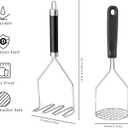 2PCS Potato Masher, OLULU Heavy Duty Stainless Steel Mashed Potatoes Masher, Masher Kitchen Tool for Avocado, Potatoes, Beans, Meat, Vegetables, 10.24inch, Dishwasher Safe