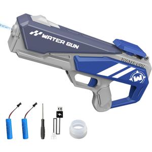 Electric Water Gun for Adults Kid, Powerful Automatic Squirt Gun, High Powered Shooting 100+ Times, Long Range Auto Water Blaster, Pool Outdoor Water Toy(Blue)