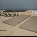 GoSports 4 ft x 2 ft Regulation Size Wooden Cornhole Boards Set with Natural Wood Stain Finish - Includes Carrying Case