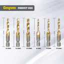 5 x 6PCS Combination Drill Tap Bit Set, Titanium Coated Screw Tapping Bit Tool for Drilling, Tapping, Countersinking. SAE 6-32NC 8-32NC 10-24NC 10-32NC 12-24NC 1/4-20NC Tap Set