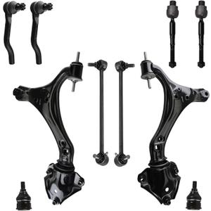 ALADICHE 10Pcs Front Lower Control Arm With Ball Joint Sway Bar Inner Outer Tie Rod Compatible With 2013-2017 Honda Accord Manual Transmission