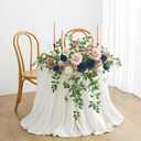 Ling's moment 2PCS Navy Blue Artificial Flower Garland Wedding Arch Flowers Floral Swags Table Centerpieces Dusty Rose Arrangements for Sweetheart Table Easel Wall Entryway Board Backdrop Decor