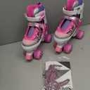 Sowume Adjustable Roller Skates for Girls and Women, All 8 Wheels of Girl's Skates Shine, Safe and Fun Illuminating for Kids Size: Medium-(13-3 US)