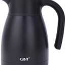 GiNT 1L / 34Oz Thermal Coffee Carafe, Insulated Stainless Steel Coffee Carafes for Keeping Hot/Double Walled Vacuum Thermal Carafe (Black)