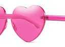 Girls Cute Heart Shaped Sunglasses Transparent Candy Color Rimless Heart Glasses