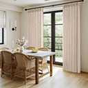 MIULEE Pinch Pleated Thick Linen Curtains 108 Inches Length 2 Panels for Living Room Bedroom, Extra Long Memory Trained Pinch Pleat Drapes Light Filtering Sand Beige Foor to Ceiling Curtains