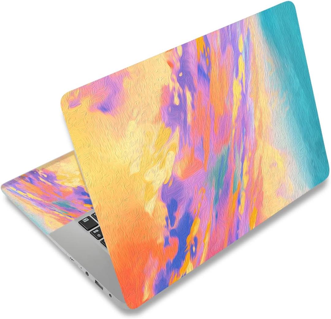 Laptop Stickers Decal,12 13 14 15 15.6 inches Netbook Laptop Skin Sticker Reusable Protector Cover Case For Toshiba Hp Samsung Dell Apple Acer Leonovo Sony Asus Laptop Notebook (Colorful Oil Painting)